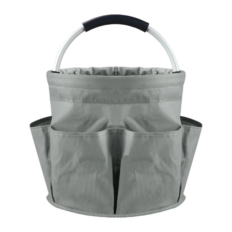 17L Portable Garden Tool Storage Basket Large Capacity Multiple Pocket Folding Basket Outdoor Picnic Hand Basket Beach Bag