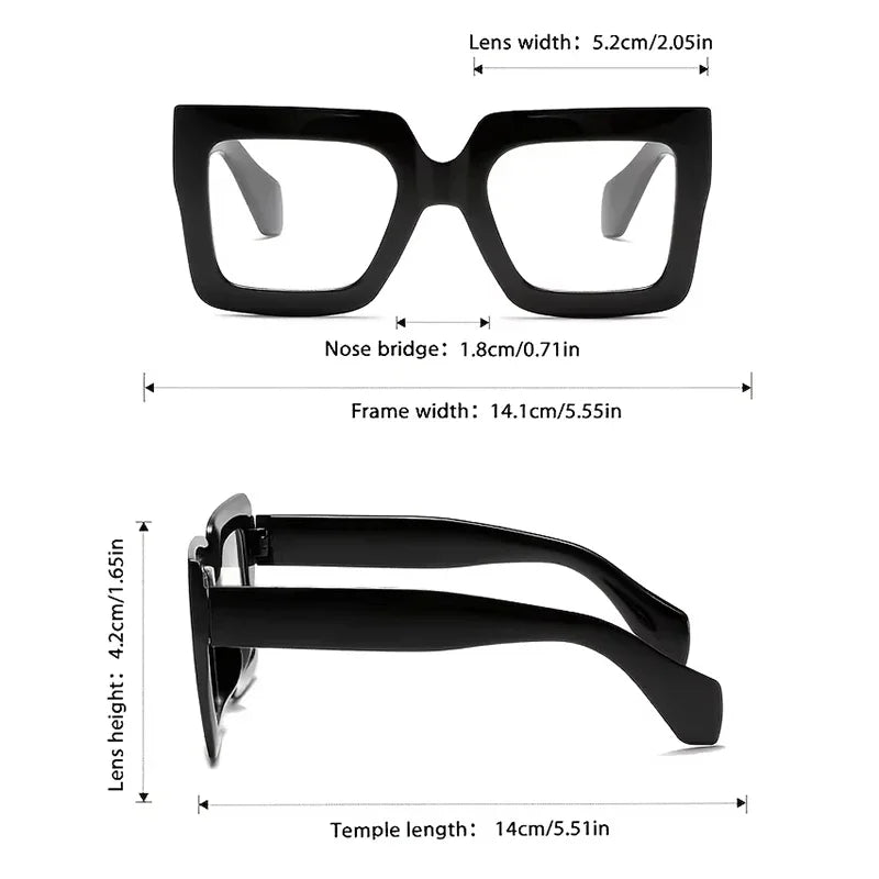1Pc Women's Retro Fashion Geometric Glasses