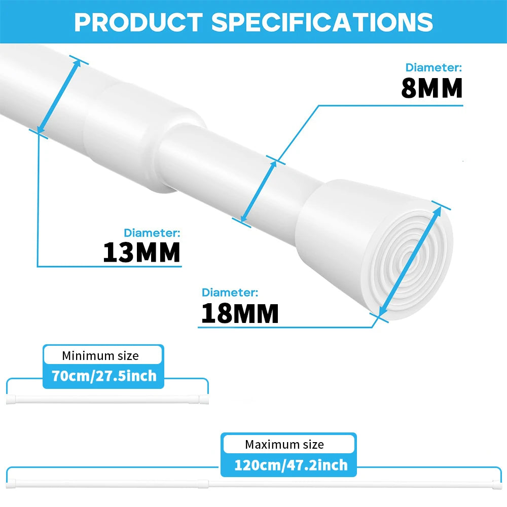 Spring Tension Curtain Rods No Drill