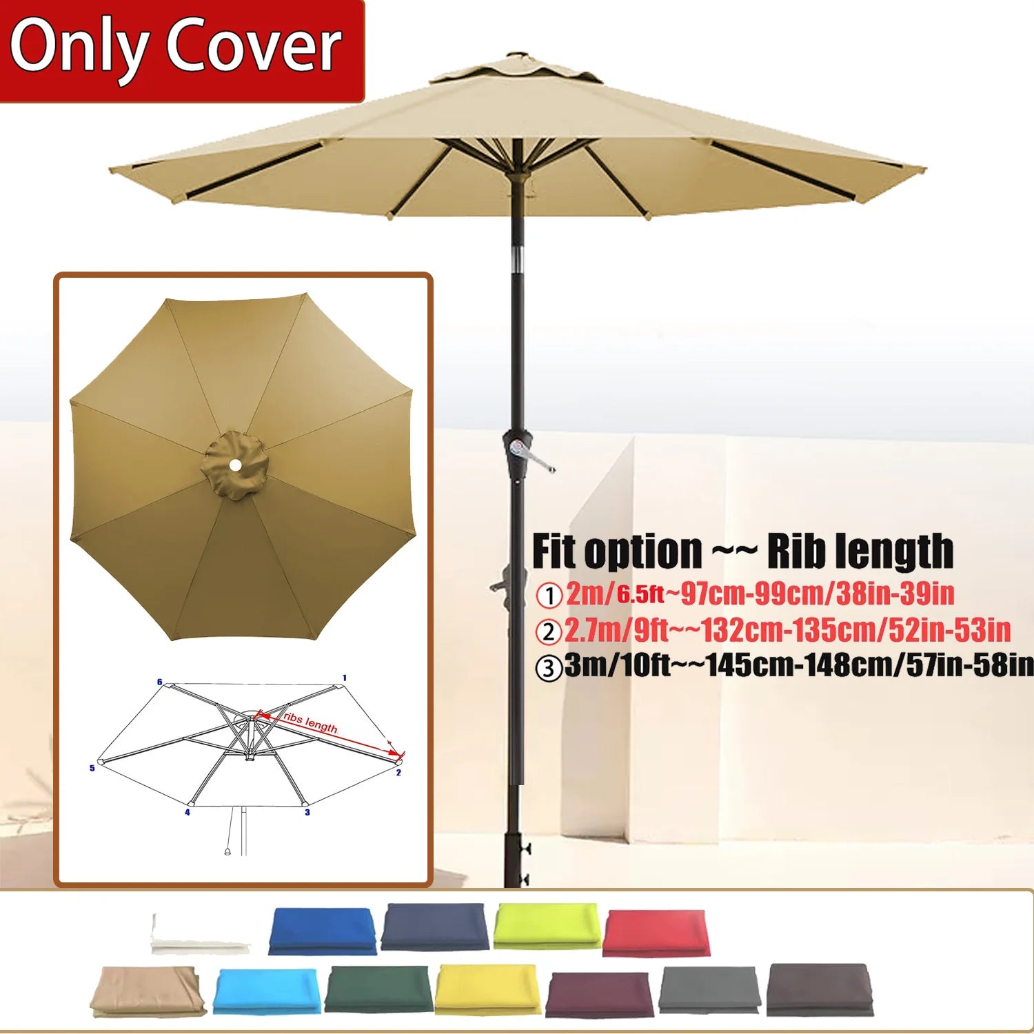 Green Replacement Umbrella  Waterproof