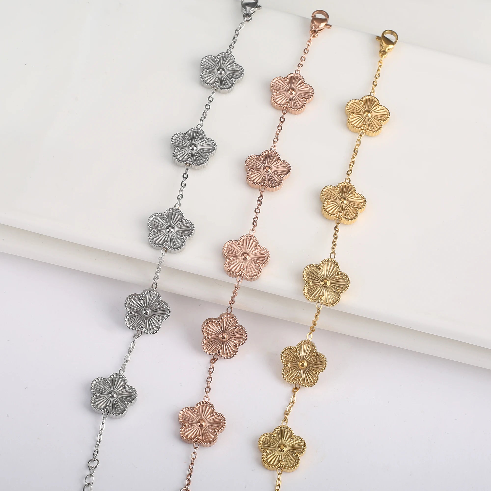 Five-Leaf Laser Petal Bracelet