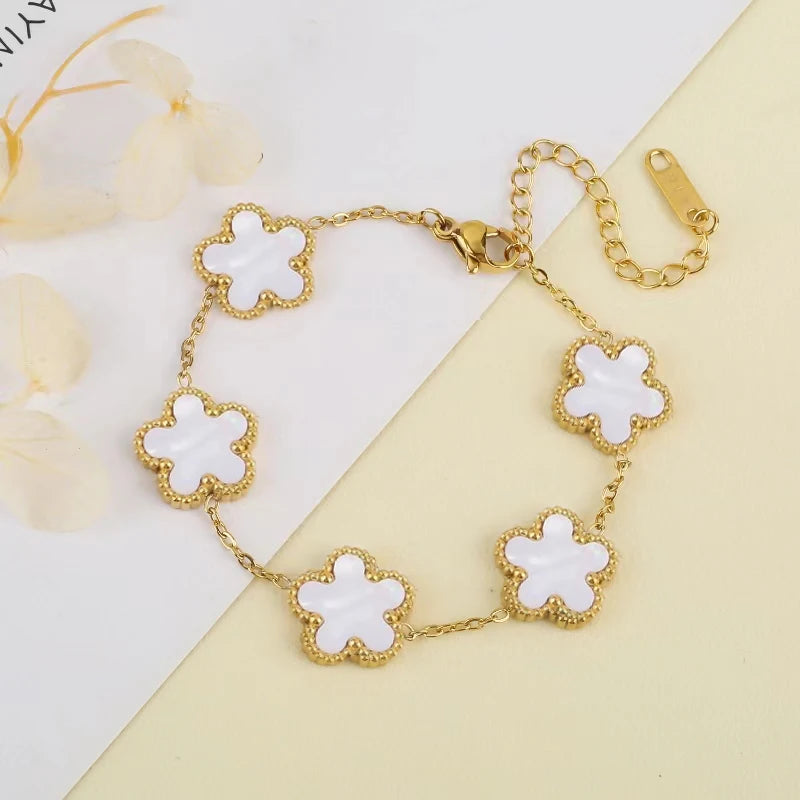 Five-Leaf Laser Petal Bracelet