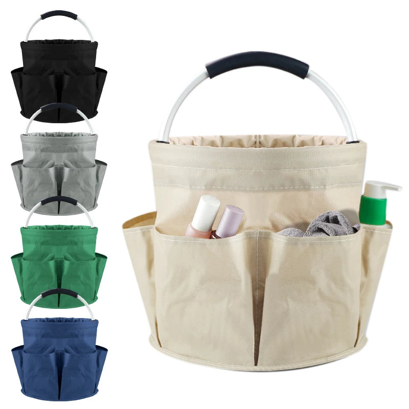 17L Portable Garden Tool Storage Basket Large Capacity Multiple Pocket Folding Basket Outdoor Picnic Hand Basket Beach Bag